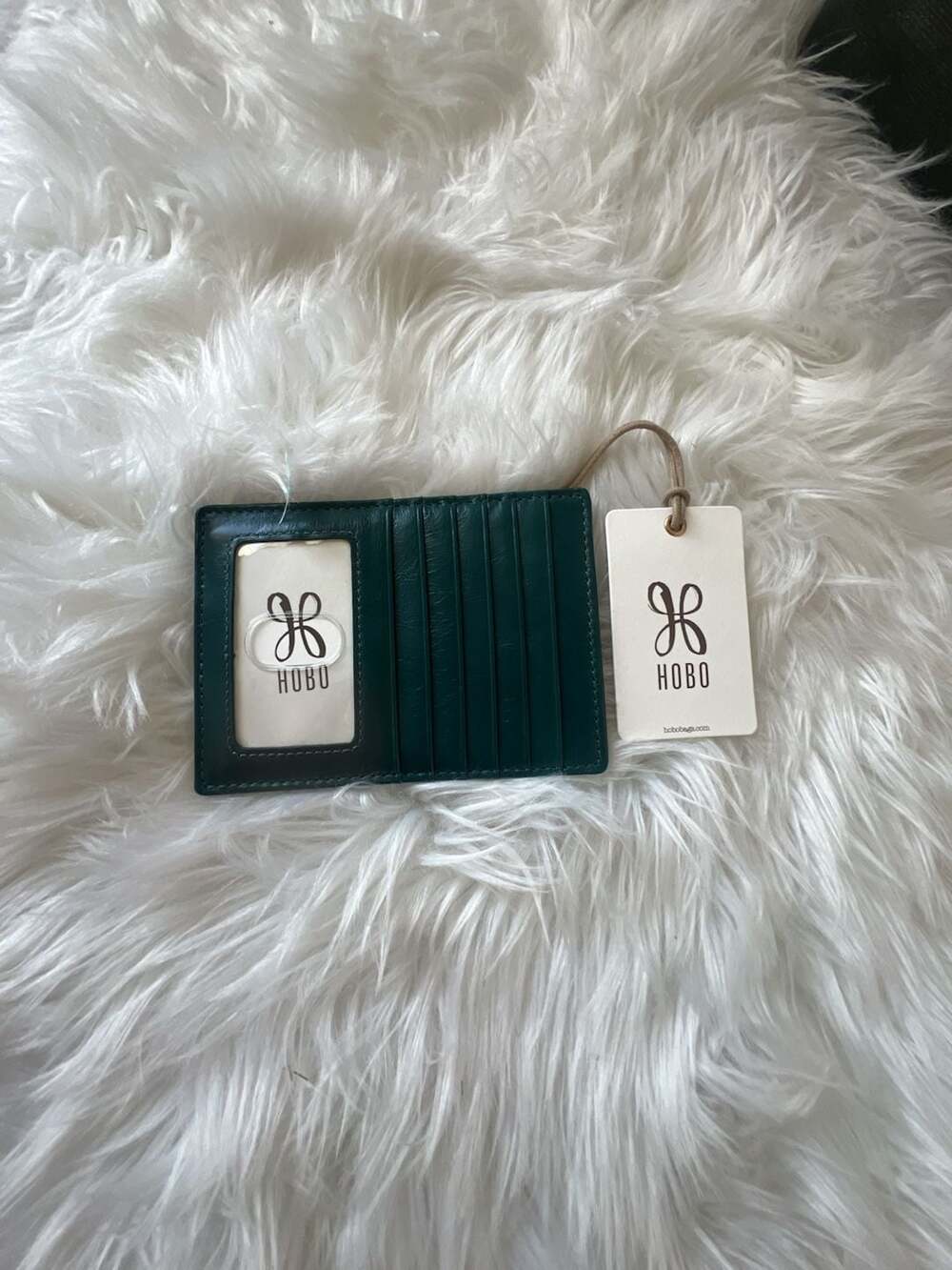 Hobo Euro Slide Card Case Wild Bluegrass Leather
